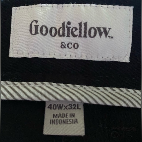 GOODFELLOW & CO The every where chino straight black NEW size 40X32L - Picture 2 of 13